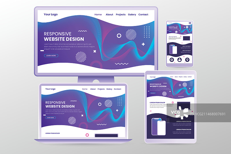 渐变响应式网站设计图片素材