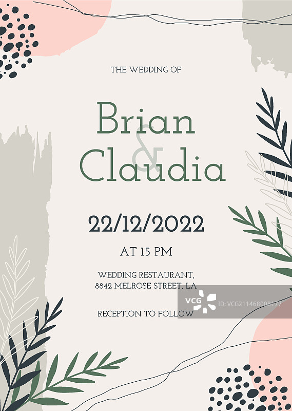 手绘婚礼海报模板图片素材