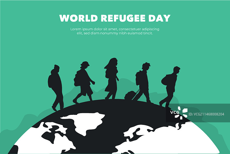 世界难民日剪影图片素材