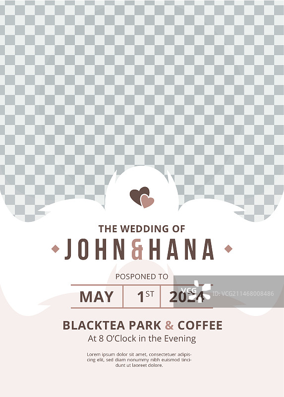 婚礼延期卡片设计图片素材