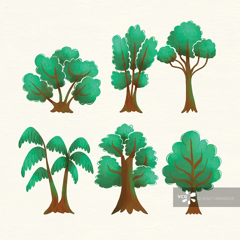 水彩树木图案图片素材