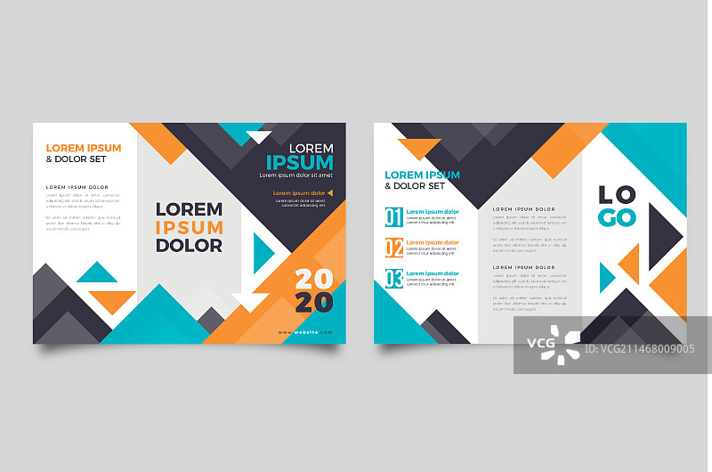 抽象三折页宣传册模板图片素材