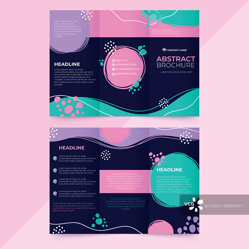 抽象三折页宣传册模板图片素材