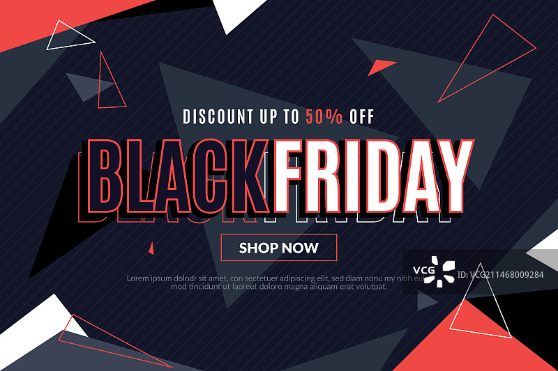 扁平多边形黑色星期五背景图片素材