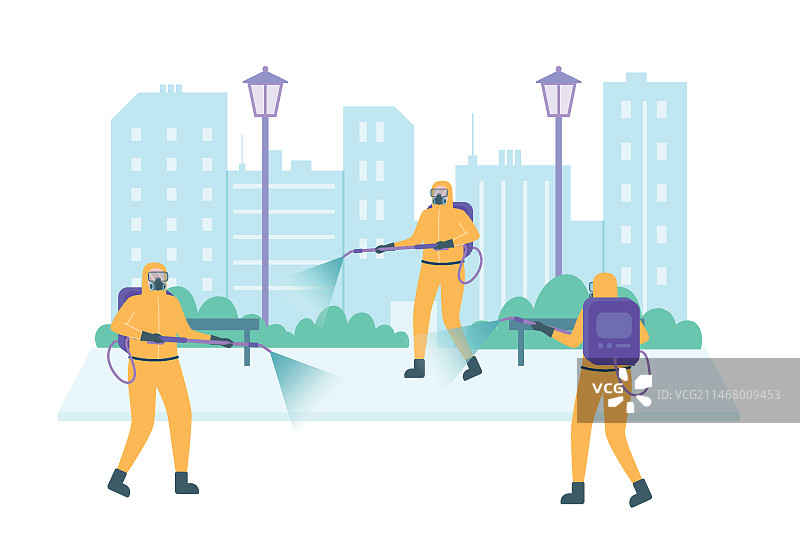 工人在公共场所提供清洁服务图片素材