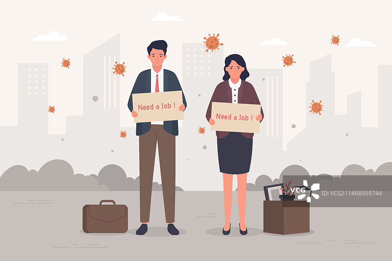 因新冠疫情失业图片素材