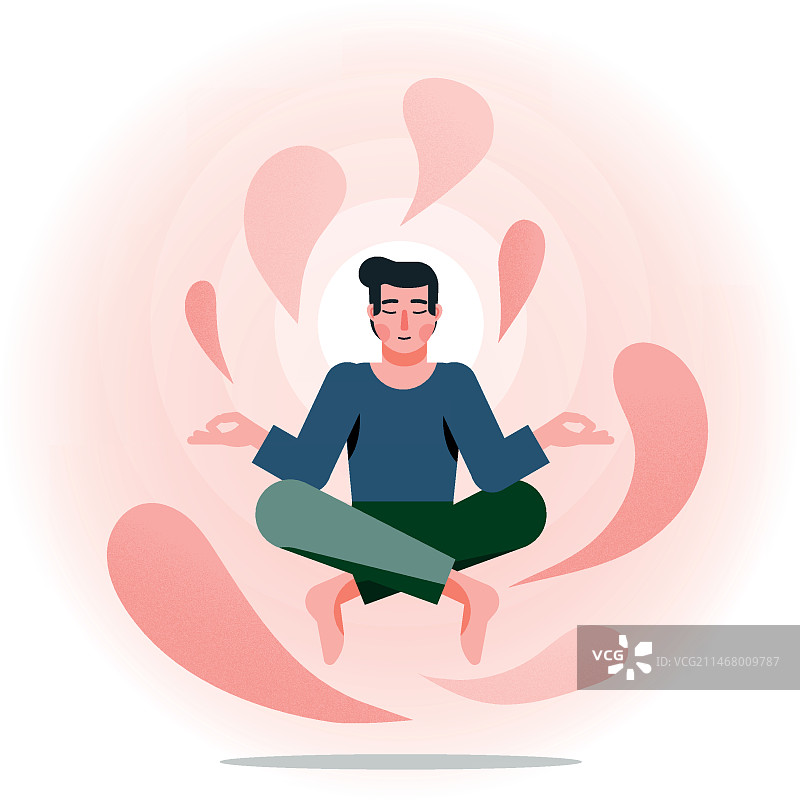 冥想概念插画图片素材