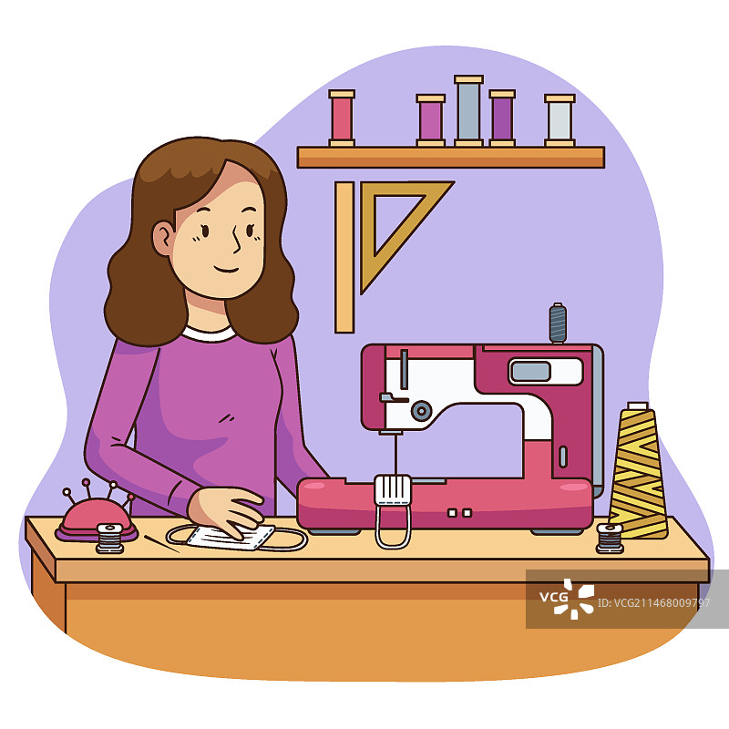 缝制口罩概念图图片素材