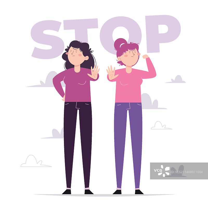 手绘扁平风消除对妇女的暴力国际日插画图片素材