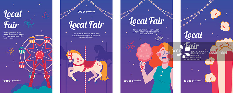 扁平风格Instagram故事素材图片素材