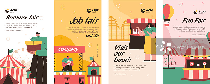 扁平风格Instagram故事素材图片素材