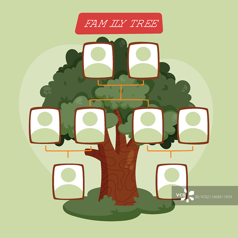手绘家族树图片素材