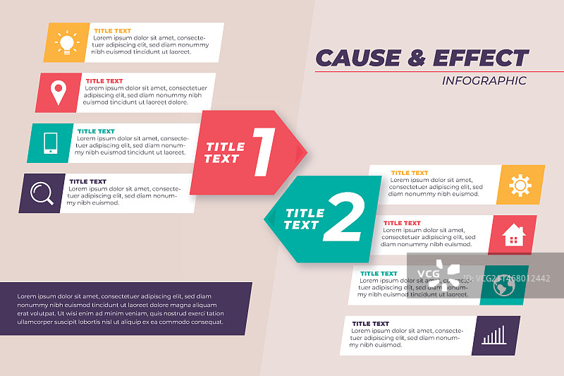 因果关系信息图表图片素材
