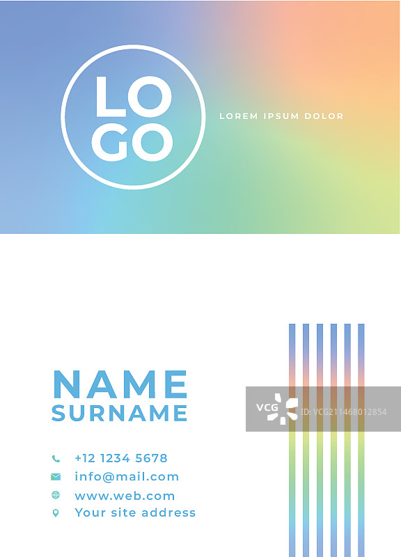 粉彩渐变商务名片图片素材