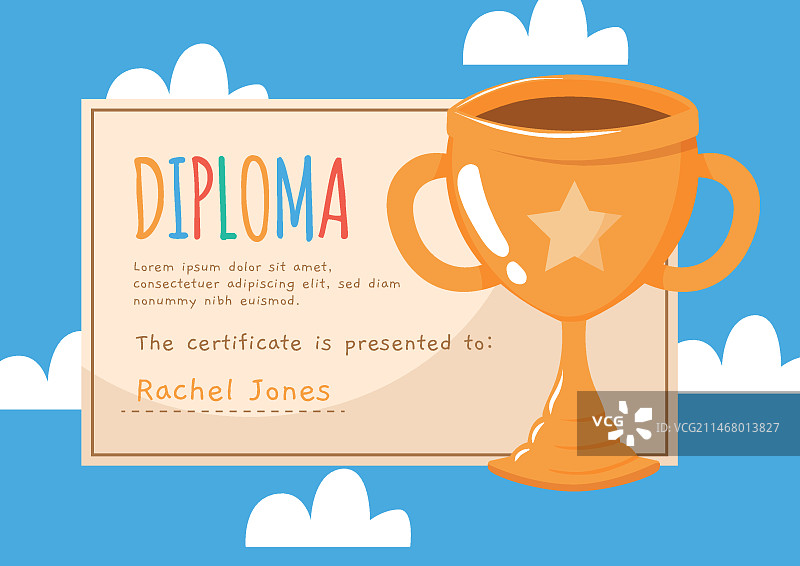 儿童文凭模板图片素材