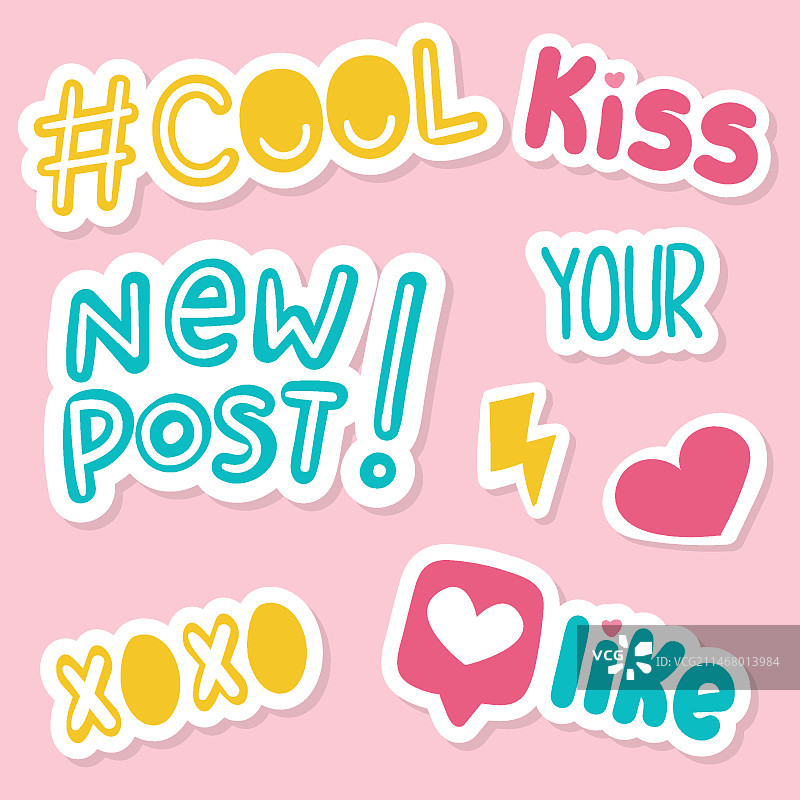 社交媒体贴纸素材合集图片素材