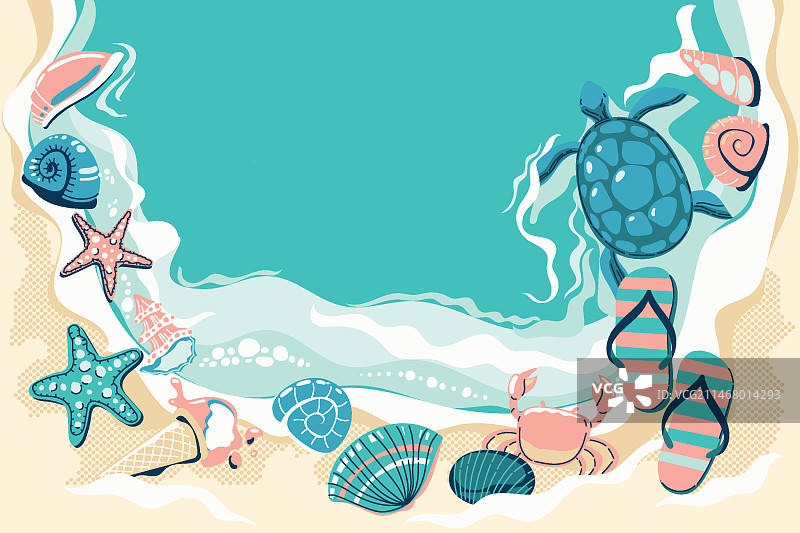 手绘夏季背景图片素材