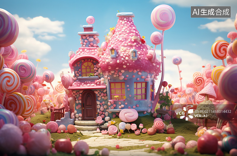 【AI数字艺术】彩色气球在天空中的特写镜头图片素材