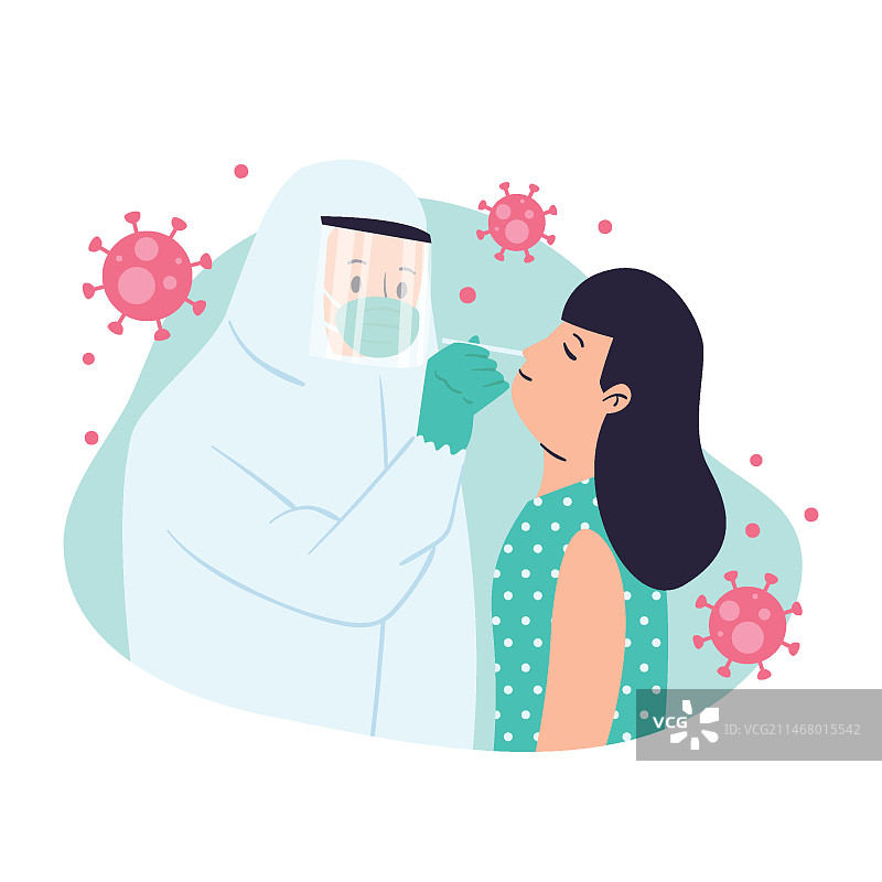 鼻拭子检测概念图片素材