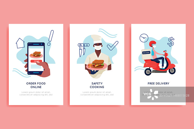 食品配送App引导页图片素材