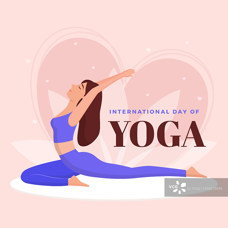 国际瑜伽日扁平风格设计图片素材