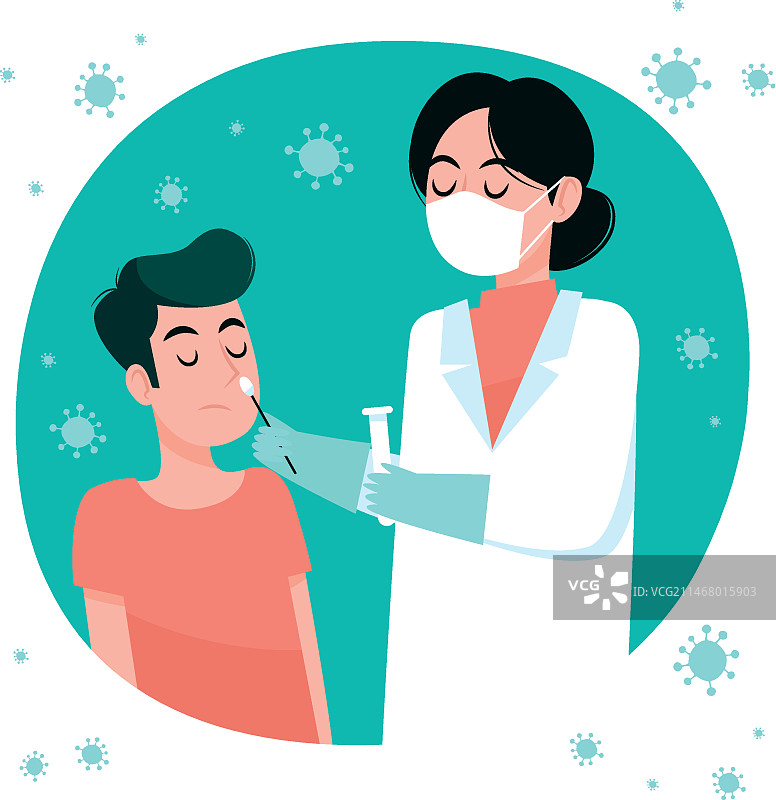 鼻拭子检测概念图片素材