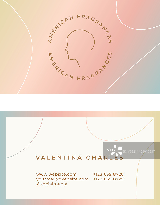 粉彩渐变名片图片素材