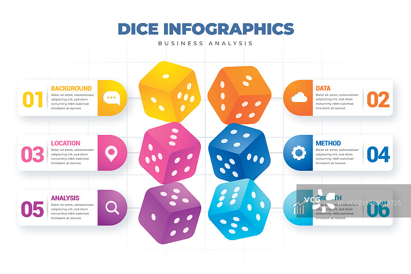 骰子信息图概念图片素材
