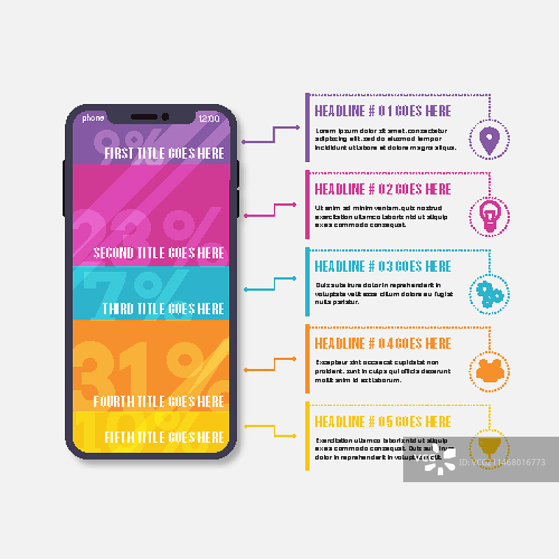 扁平风格设备信息图图片素材