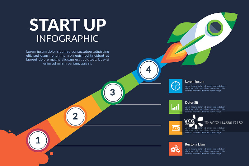 扁平风格创业信息图模板图片素材