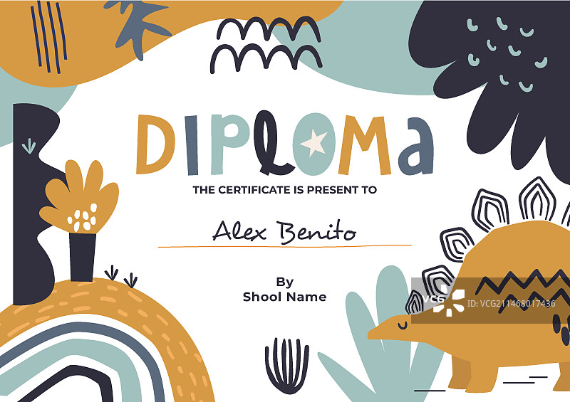 儿童文凭模板图片素材