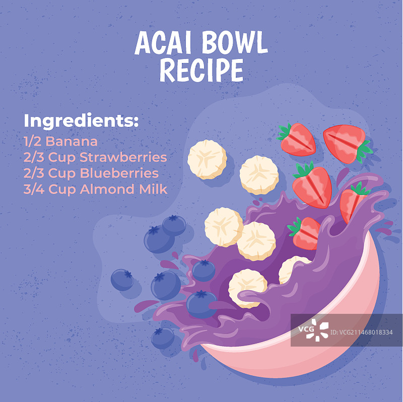 巴西莓碗食谱概念图片素材