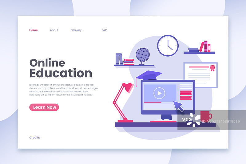 在线教育着陆页模板图片素材