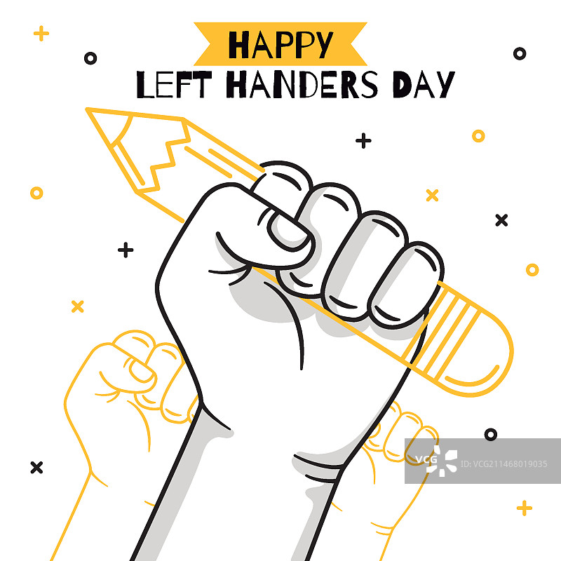 国际左撇子日扁平设计图片素材
