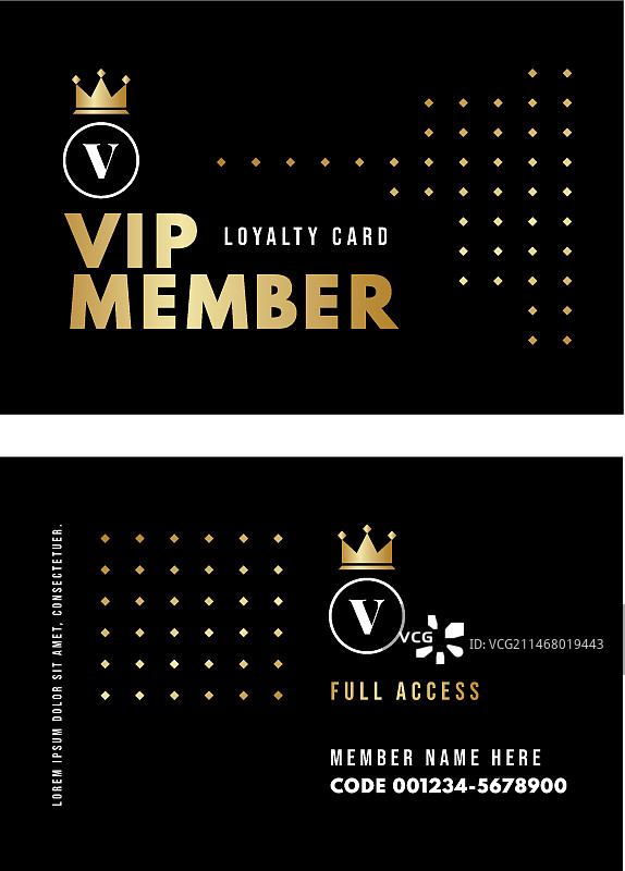渐变奢华VIP卡模板图片素材