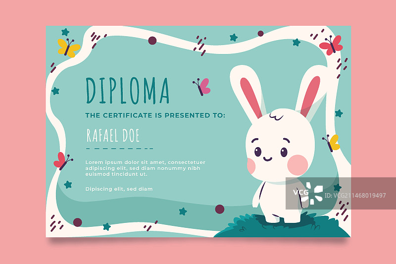 儿童文凭模板图片素材