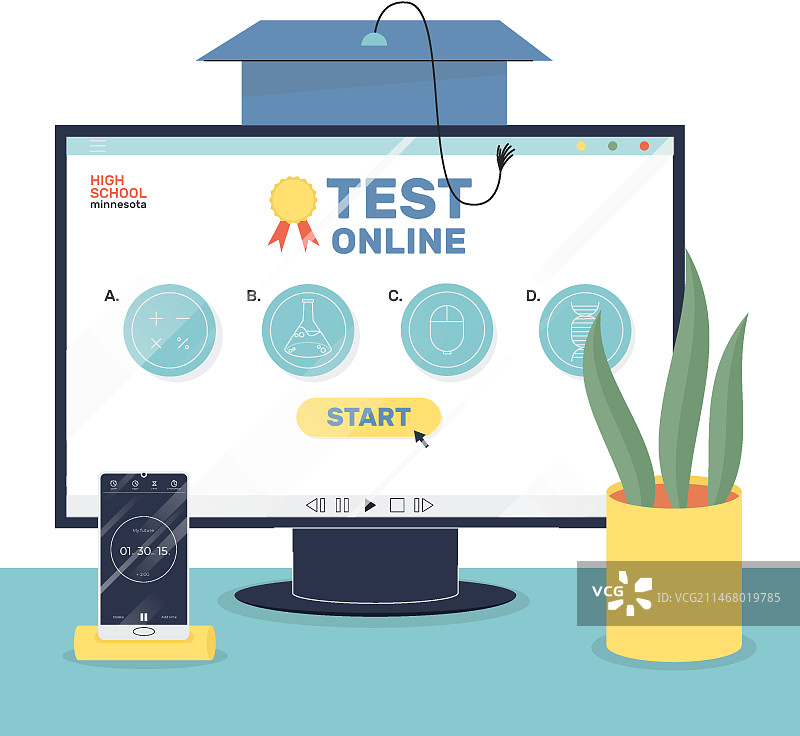 在线认证插图概念图片素材