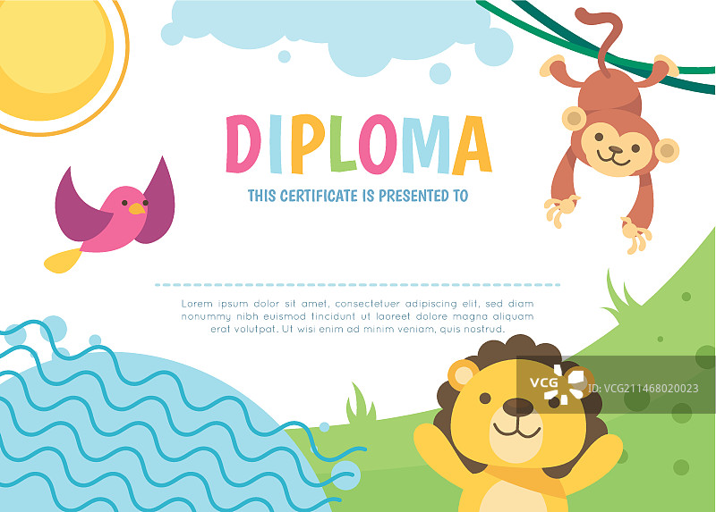 儿童文凭模板图片素材