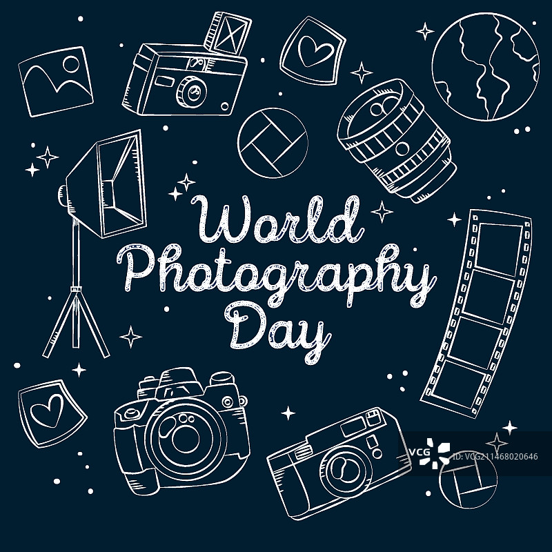 世界摄影日绘画图片素材