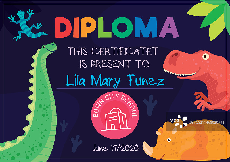 儿童文凭模板图片素材