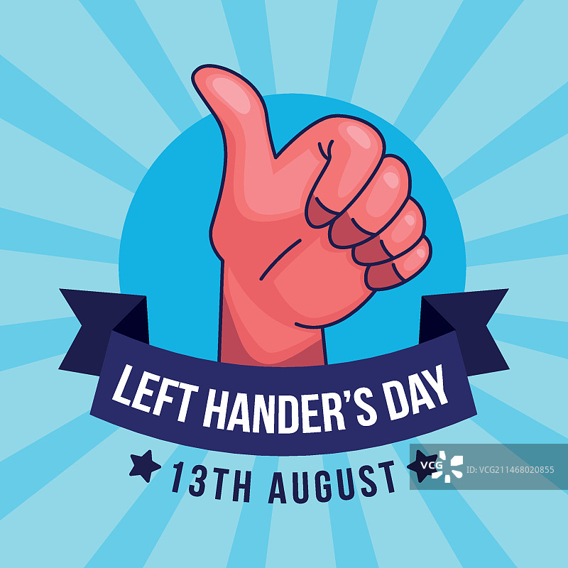 国际左撇子日，竖起大拇指图片素材
