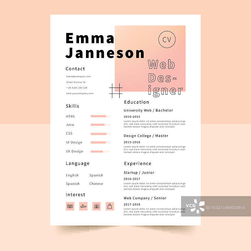 极简风格简历模板图片素材