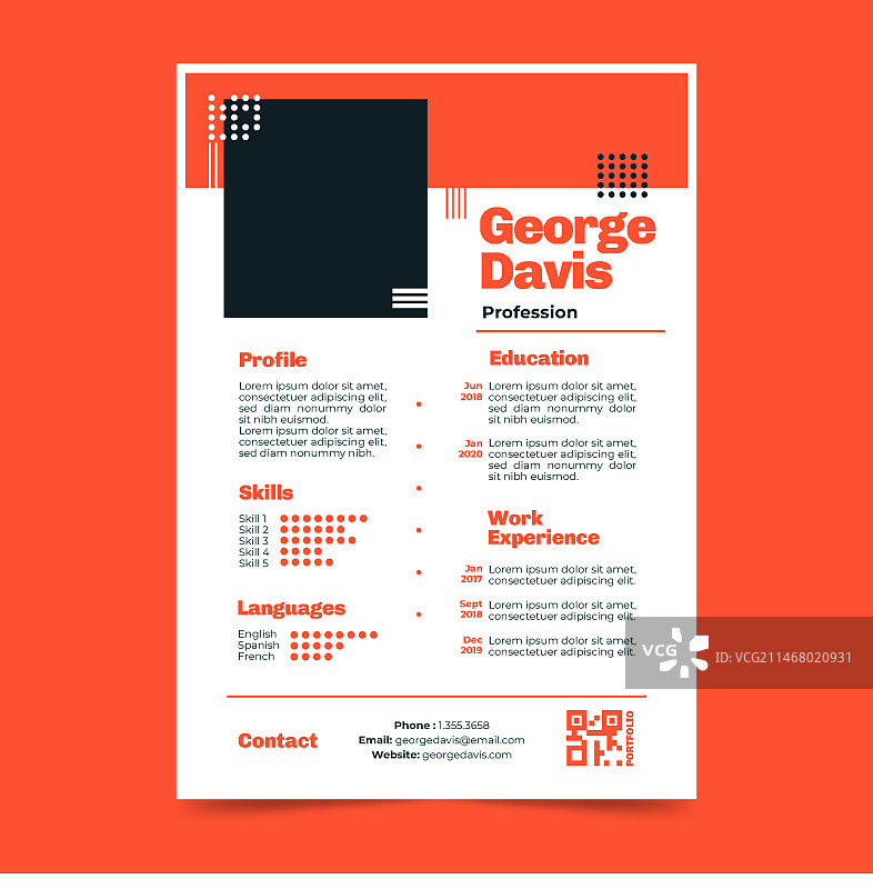 现代风格简历模板图片素材