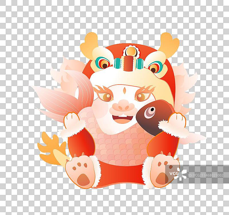 龙年可爱的拟人卡通龙形象元素图片素材