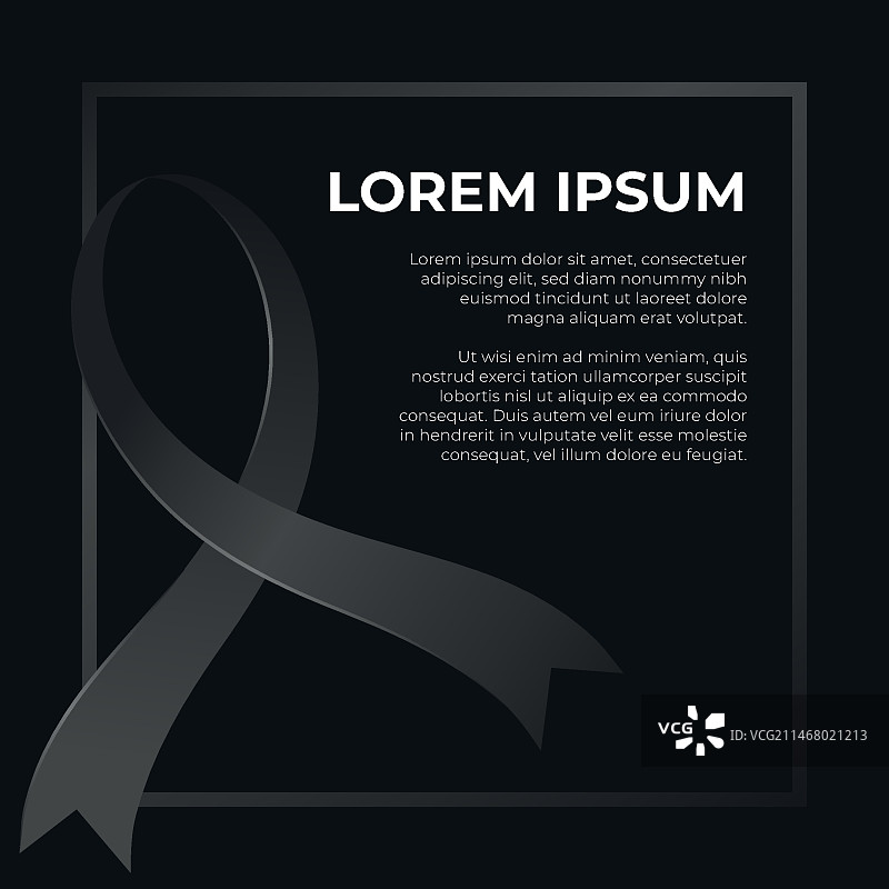 带框架的哀悼丝带图片素材