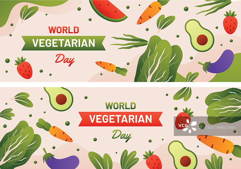 世界素食日逼真横幅图片素材