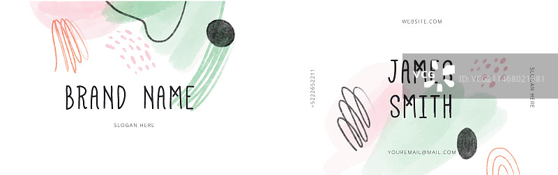 手绘名片图片素材