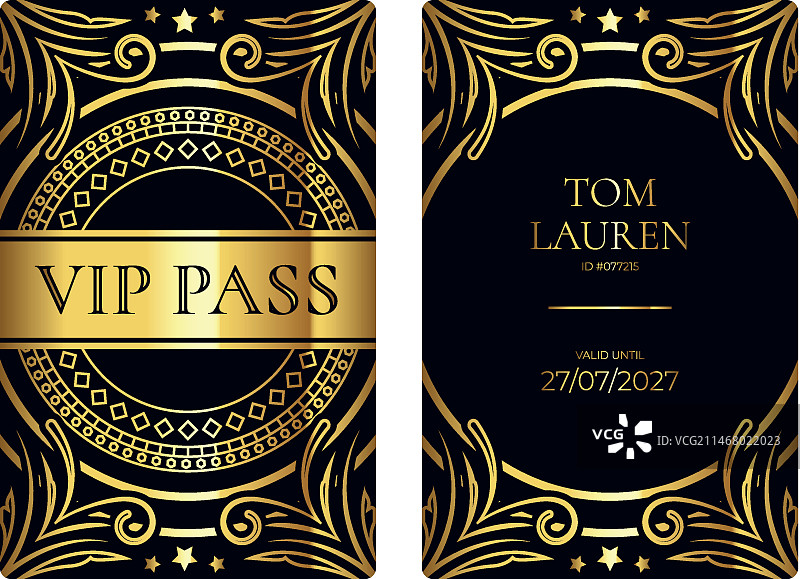 具有优雅细节的渐变VIP卡模板图片素材