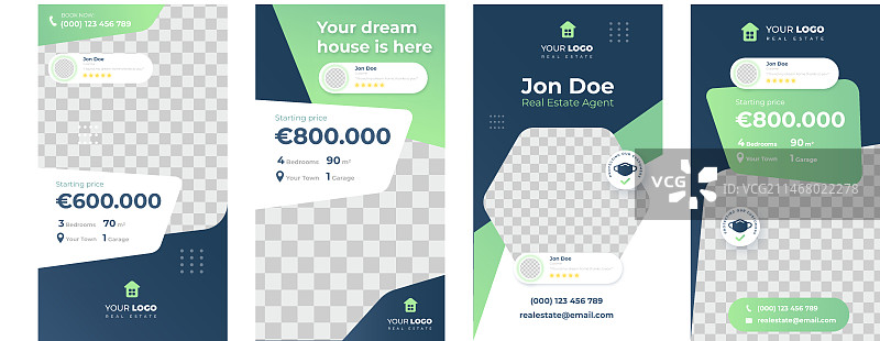 扁平风格抽象几何房地产故事图片素材