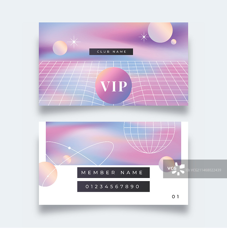 渐变色VIP卡模板图片素材